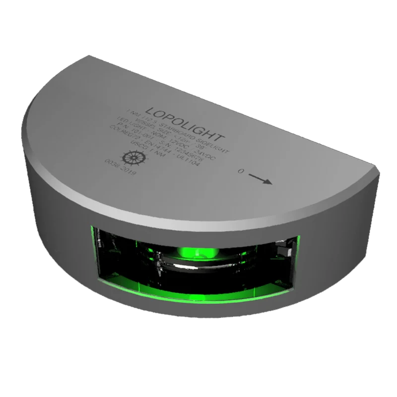Lopolight Styrbord lantern 1nm 112,5°, Silver / 6m Kabel