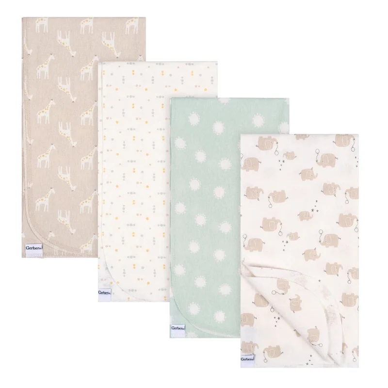 Gerber Flannel Receiving Blanket - 4pk