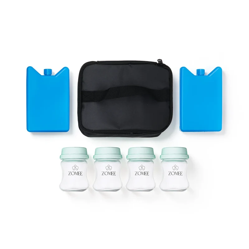 Packable Breast Milk Cooler and Storage Bottles