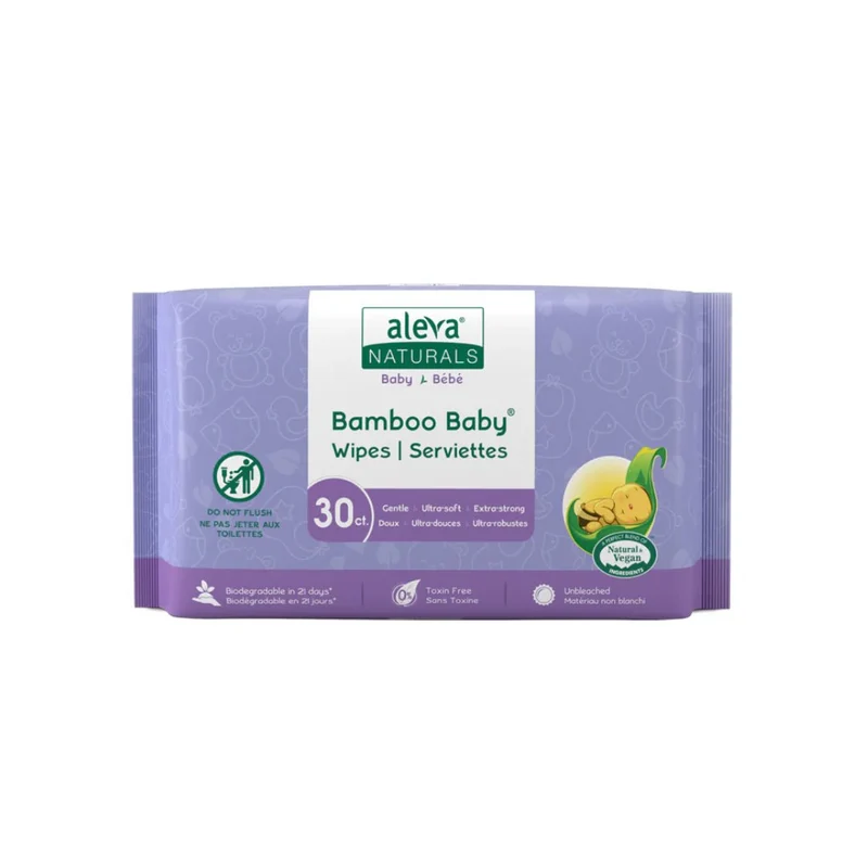 aleva NATURALS Bamboo Baby Wipes - 30 Count