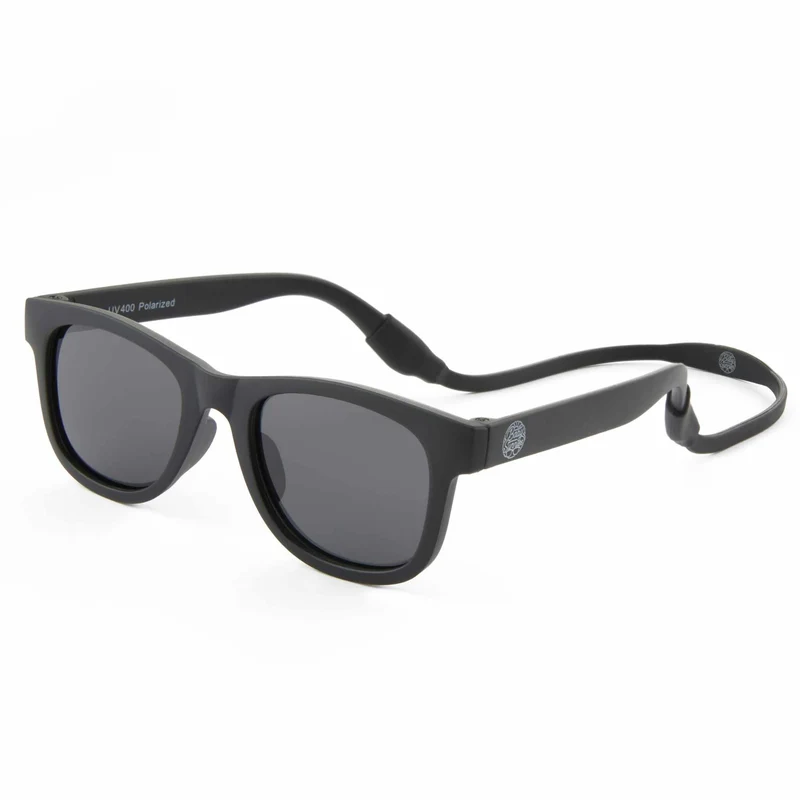 Black Flexible Polarized Baby Sunglasses with Strap 0-24 Months