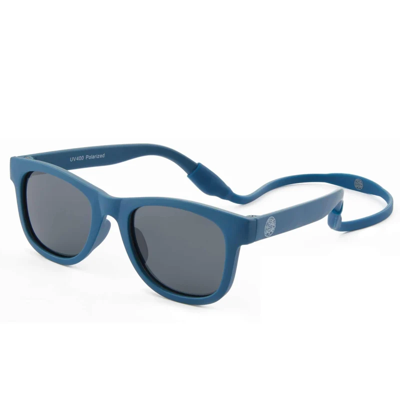 Navy Blue Flexible Polarized Baby Sunglasses with Strap 0-24 Months