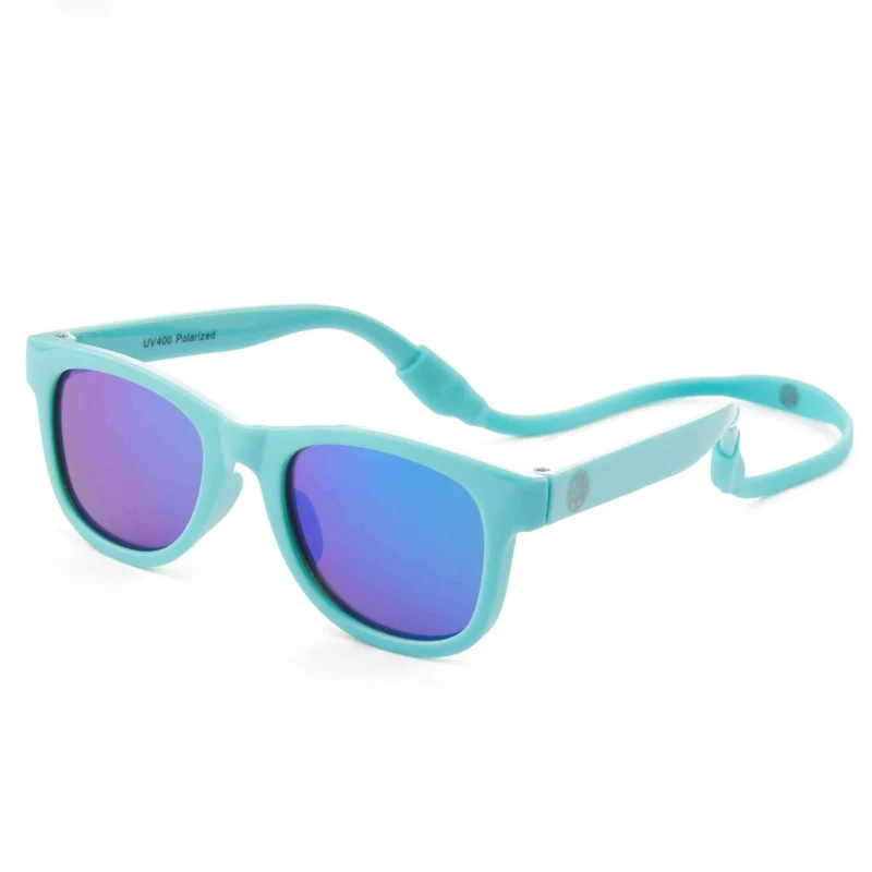 Sky Blue Flexible Polarized Baby Sunglasses with Strap 0-24 Months