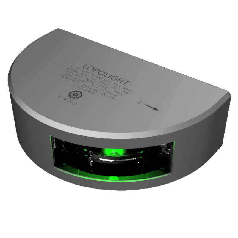 Lopolight Styrbord lanterna 2nm 112,5°, Silver / 6m kabel