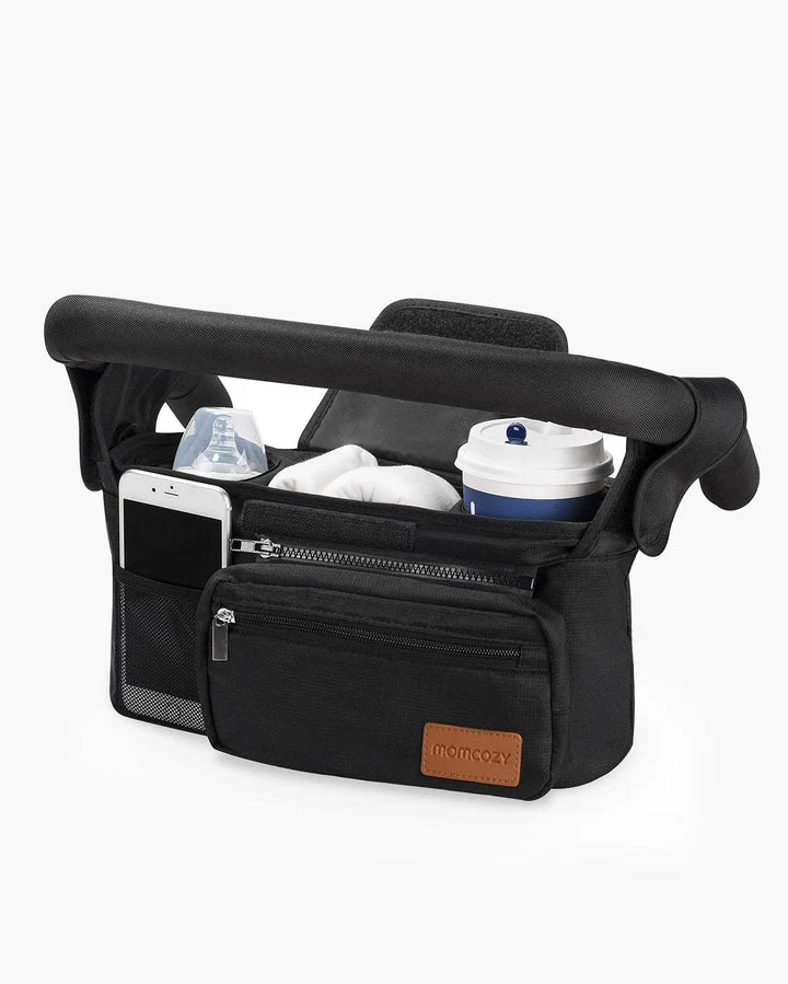 Momcozy Stroller Organizer - All-in-One Cup Holder & Pet Strollers - Black