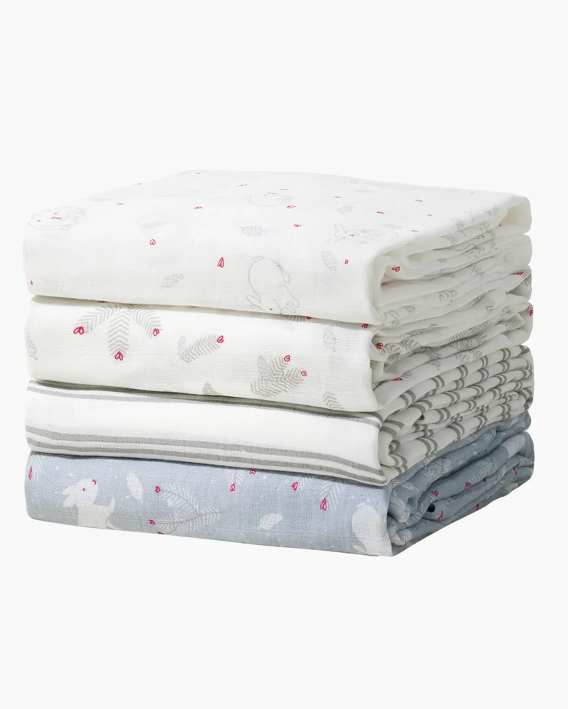 Momcozy Softness Swaddle Blankets - Lovely Rabbit (4 Pack)