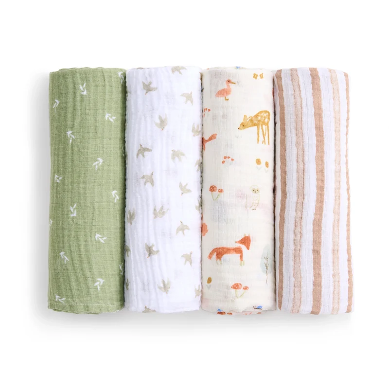 Aden and Anais - Cotton Muslin Swaddles 4pk