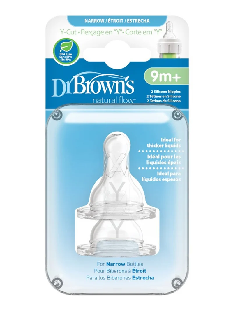 Dr. Brown's Standard/Narrow Nipples, 2-Pack, Y-Cut