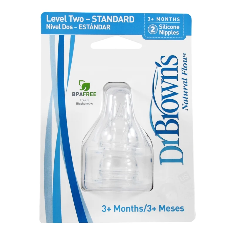 Dr. Brown's Standard Nipples, 2-Pack, Level 2