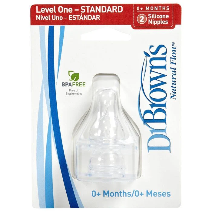 Dr. Brown's Standard Nipples, 2-Pack, Level 1