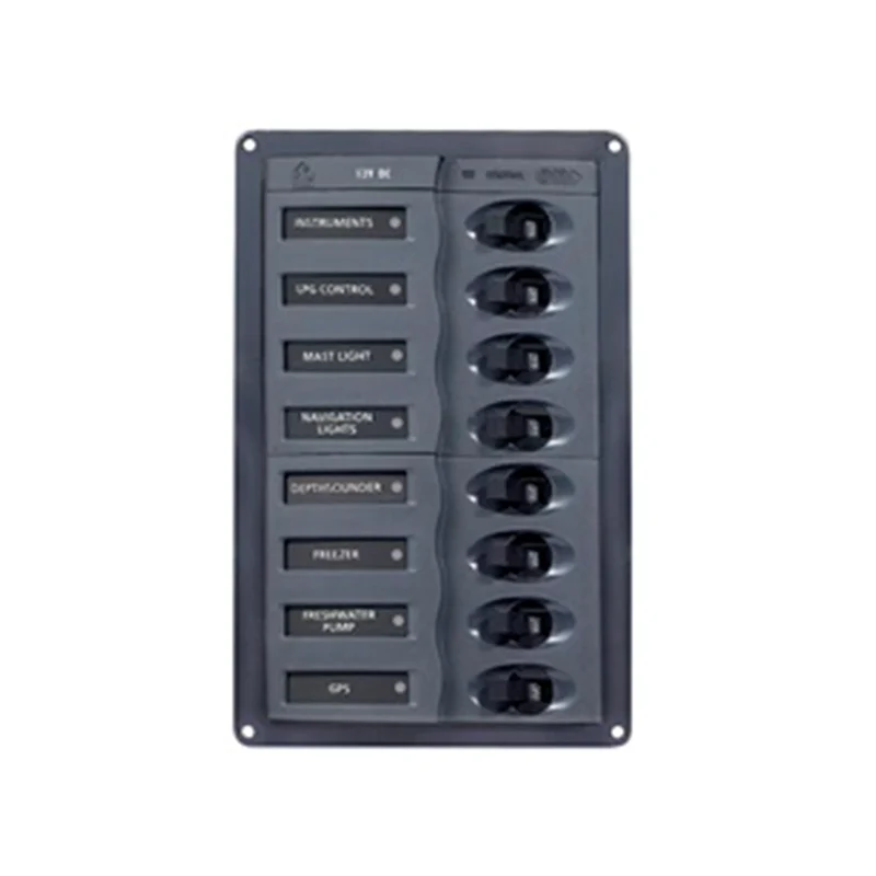 BEP Circuit Breaker Panel DC 12V 8x Single Pole 2x