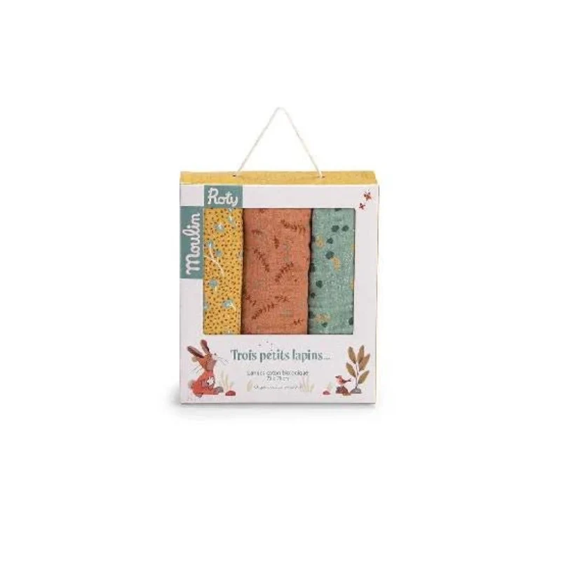 Trois Petits Lapins - Muslin Squares Set of 3