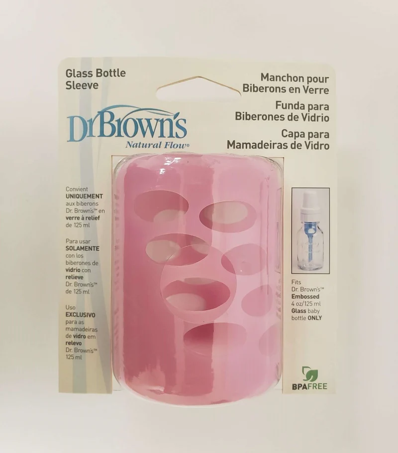 Dr. Brown's Glass Bottle Sleeve, 4 oz Pink