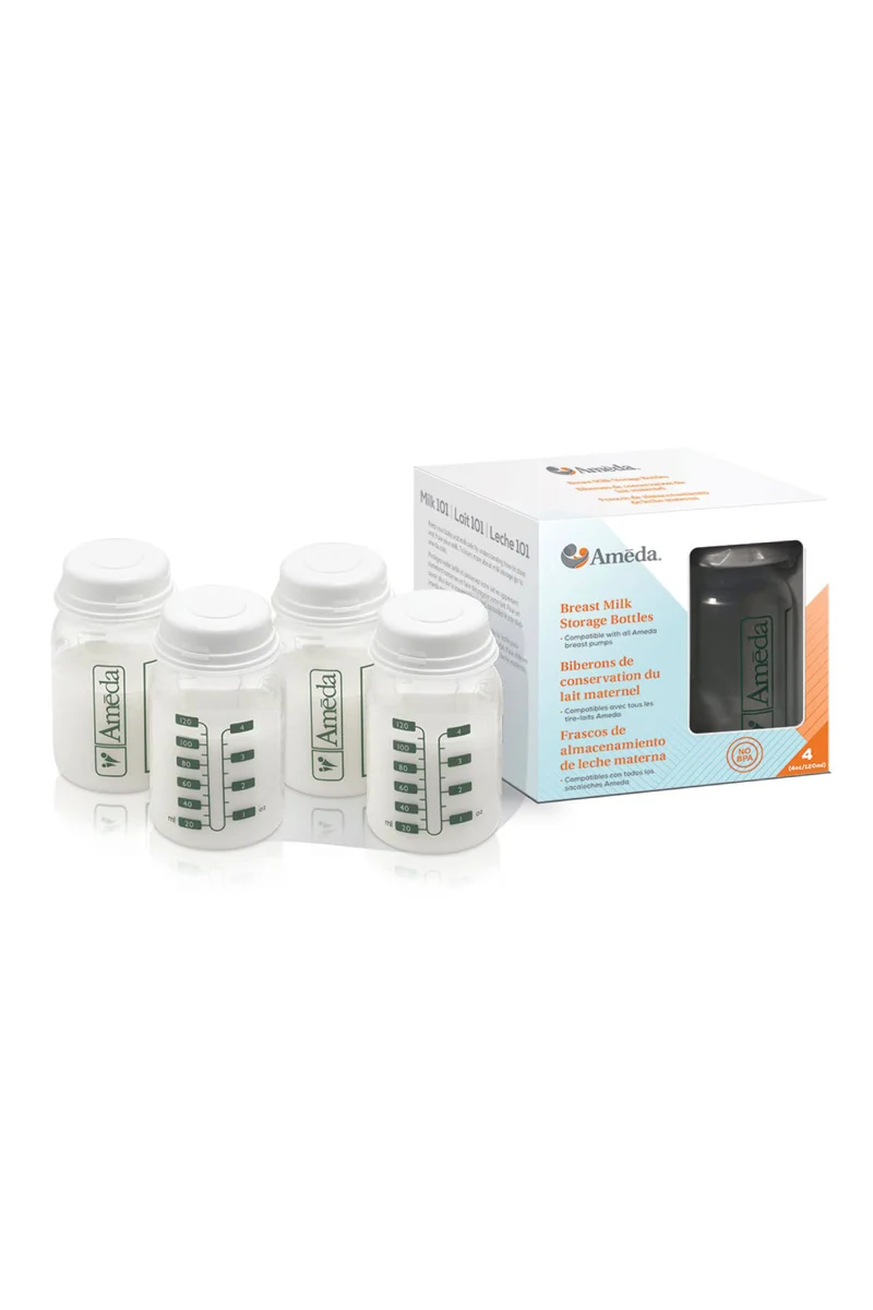 Ameda Breast Milk Storage Bottles 4-Pack