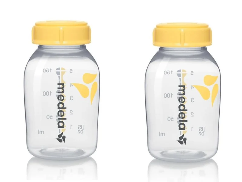 Medela 5 oz Collection Bottles with Solid Lid, Colored, 2-Pack