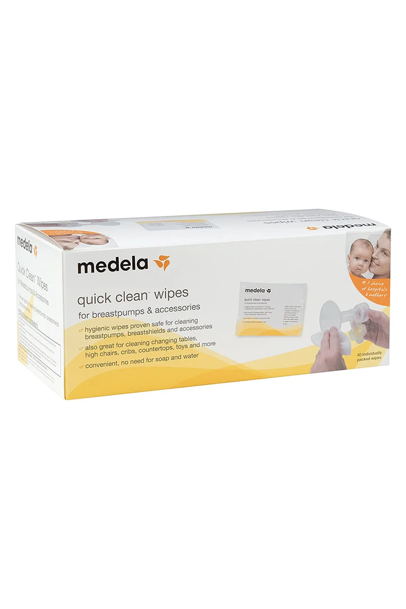 Medela Quick Clean Breast Pump & Accessory Wipes, 40 Pack Singles