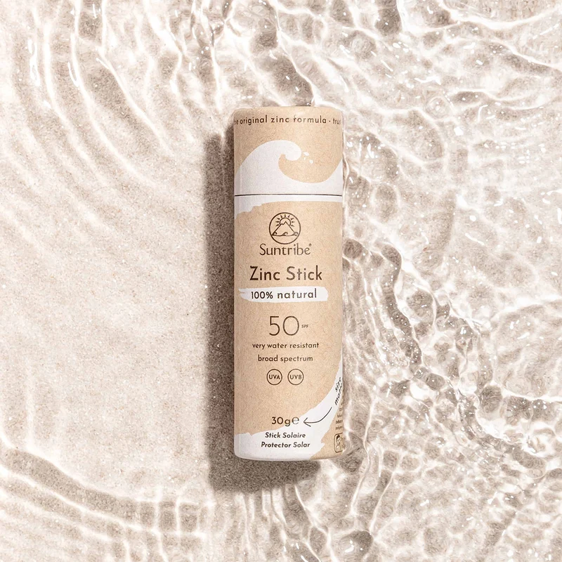 Suntribe Ekologisk Mineralbaserad Zinkstift SPF 50 (30 g), Vit