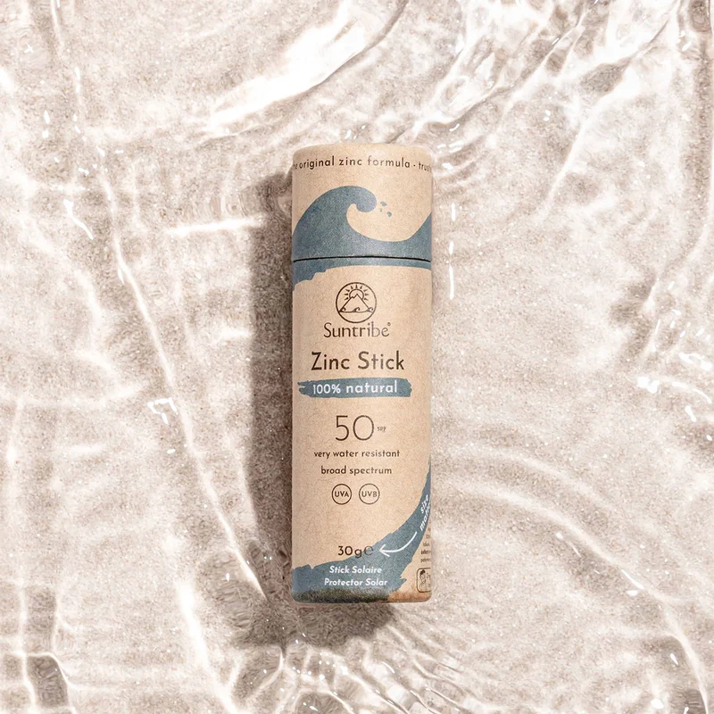 Suntribe Ekologisk Mineralbaserad Zinkstift SPF 50 (30 g), Blå