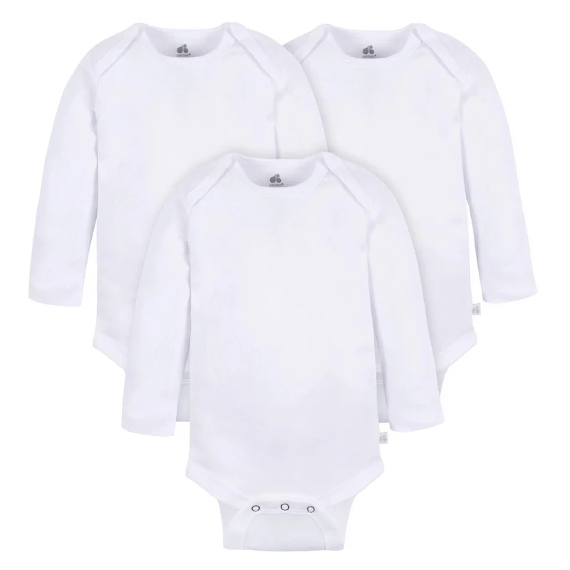 Just Born Onesies Long Sleeve Bodysuits - 3pk