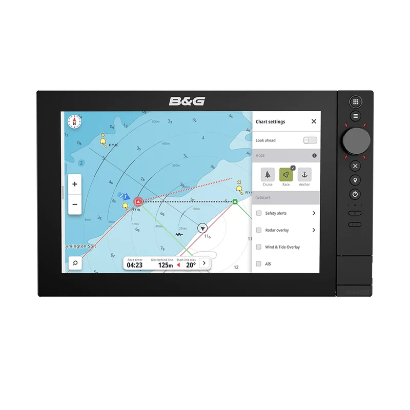 Zeus SR-12 MFD, World basemap. 12-inch SolarMAX™ high-definition display