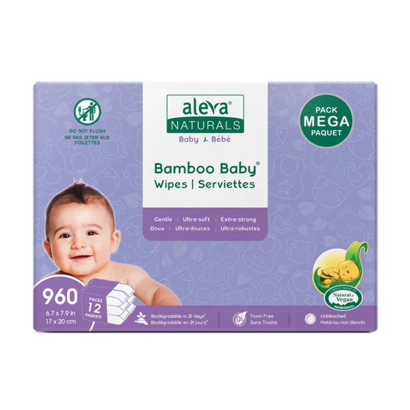 aleva NATURALS Bamboo Baby Wipes Mega packs