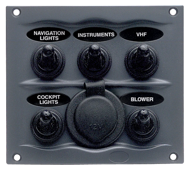 BEP Switch Panel DC Waterproof 5xOn/Off 1xPower Re