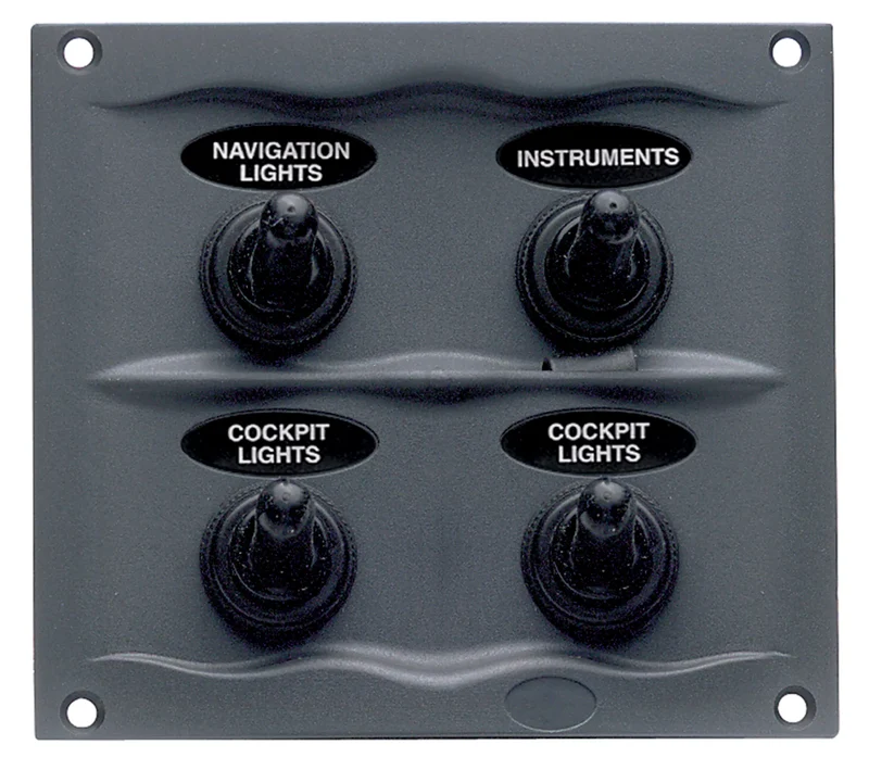 BEP Switch Panel DC Waterproof 4xOn/Off Charcoal