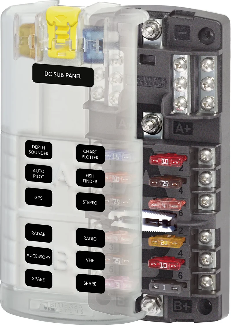 BSS Fuse Block ST-Blade Dual12 with Grounding/cvr