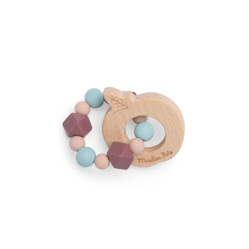 Moulin Roty la Pluie - Apple Teething Ring Rattle