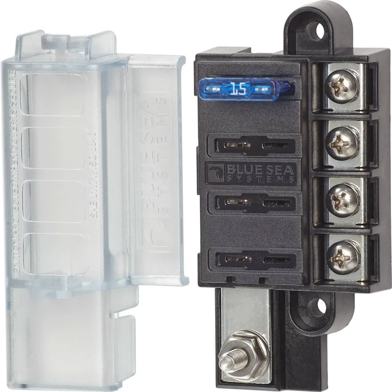 BSS Fuse Block ST-Blade Compact 4 Circuits with Cover