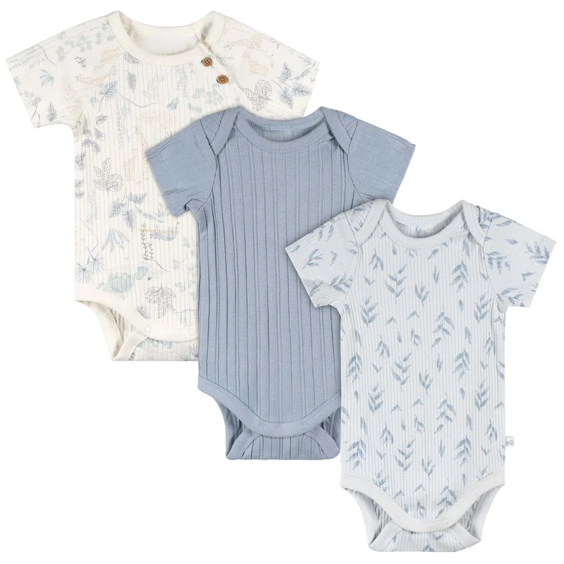 Just Born 3-Pack Kimono Bodysuits