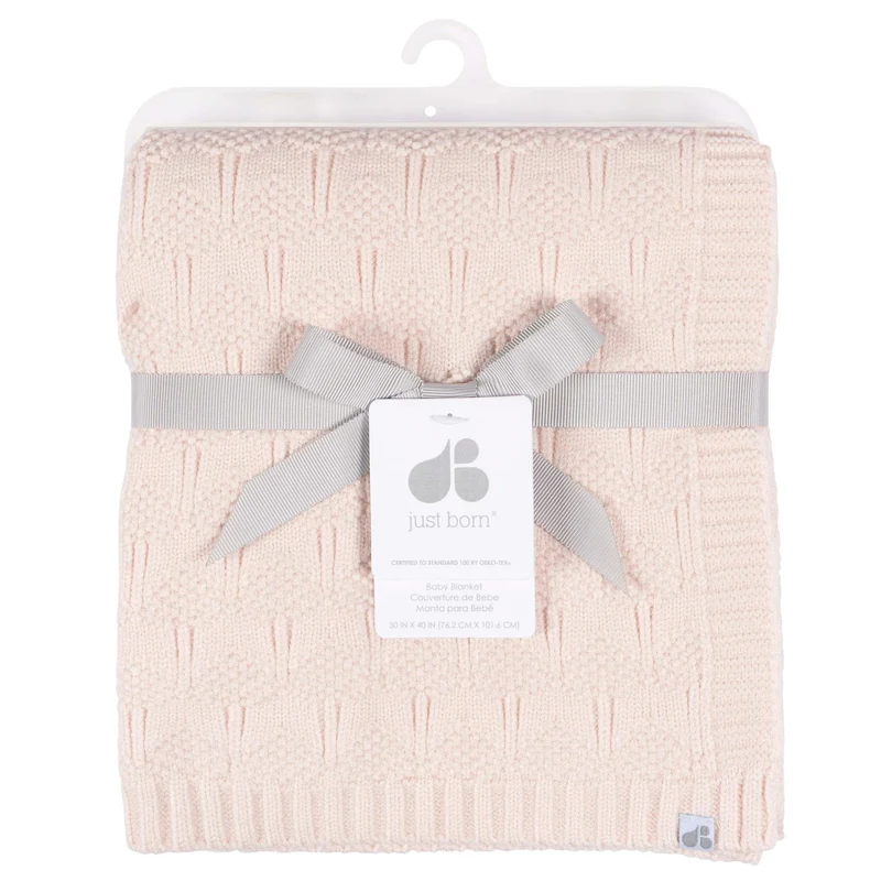 Just Born Sweater Knit Blanket Pink