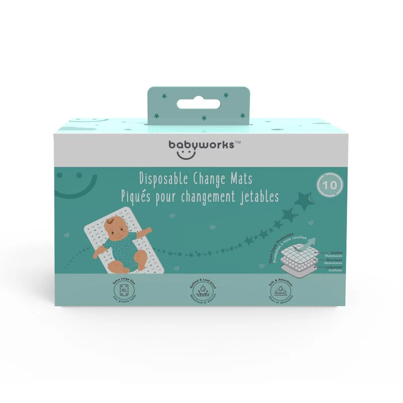 Baby Works - Disposable Diaper Change Mats 10 pk