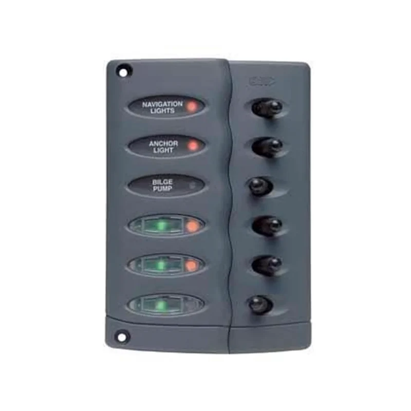 BEP Switch Panel DC Contour Waterproof 6xOn/Off Wi