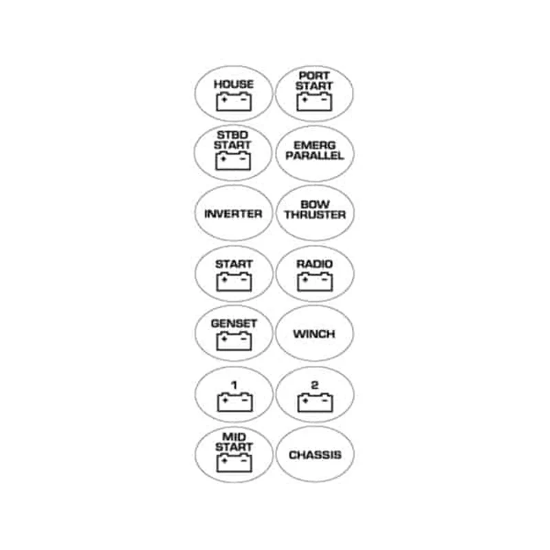 BEP Label Set Contour Battery Switch 700 Series