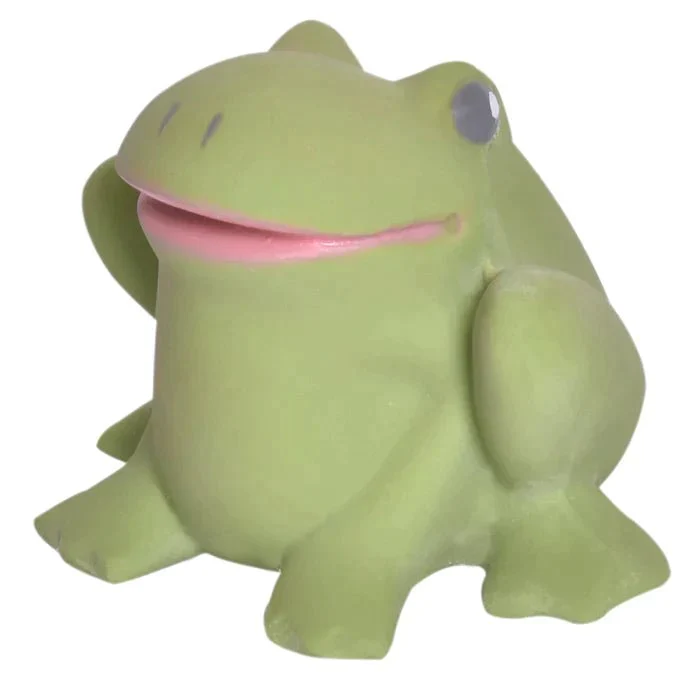 Tikiri - Gemba the Frog Organic Natural Rubber Teether, Rattle & Bath Toy