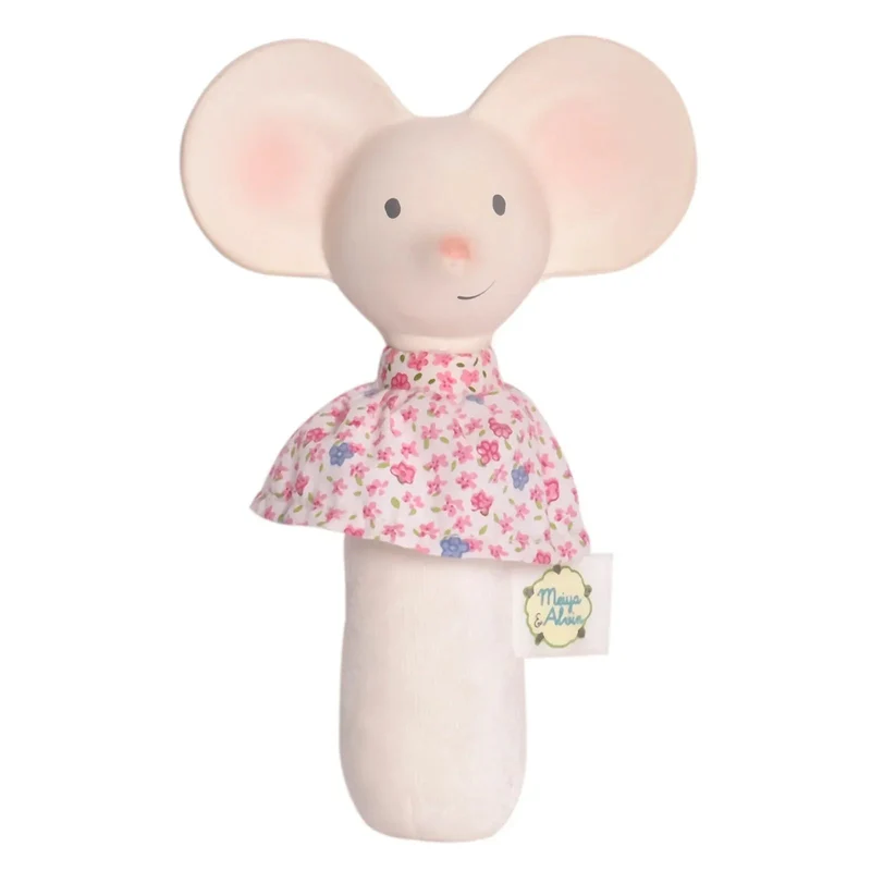 Tikiri Meiya the Mouse Soft Squeaker Toy with Natural Rubber Head
