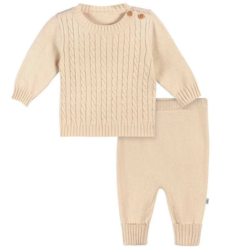 Just Born 2-Piece Sweater Knit Set - TAN