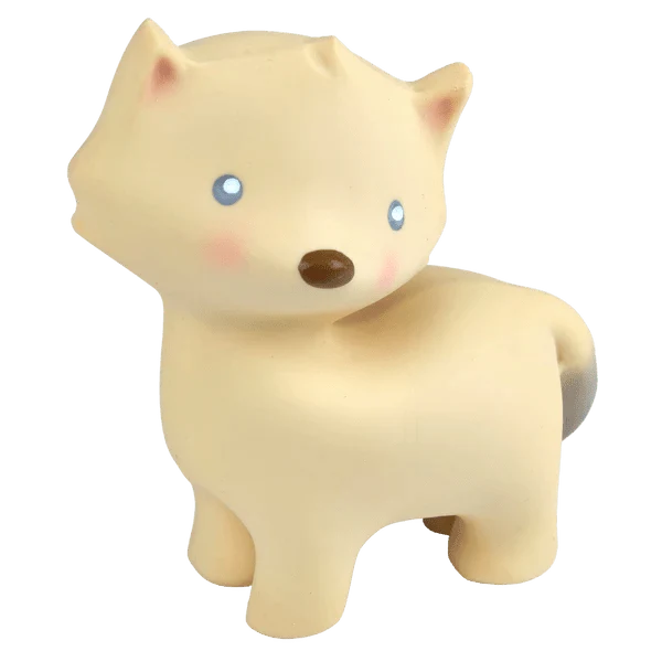 Tikiri - My First Arctic Fox Organic Natural Rubber Teether, Baby Rattle & Bath Toy