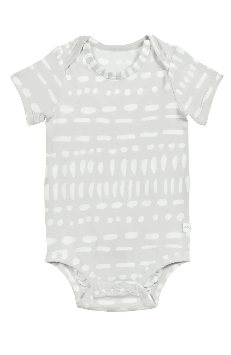 LouLou Lollipop - Bodysuit Grey Mudcloth 12-18M