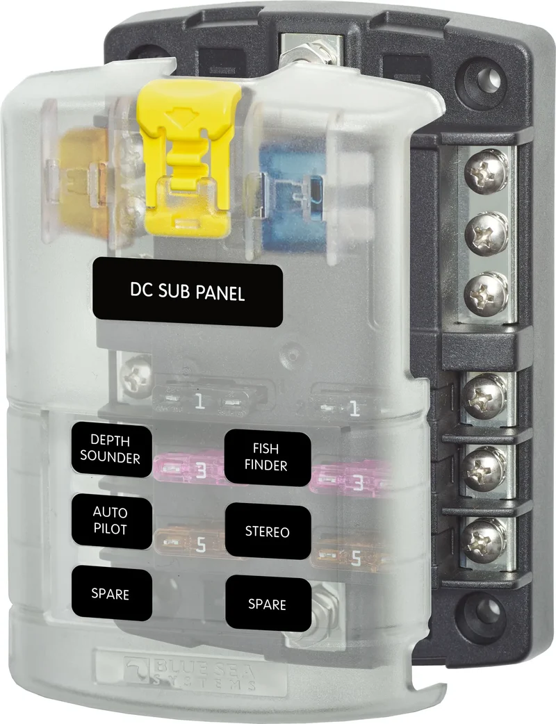 BSS Fuse Block ST-Blade 6 Circuits with Grounding/cvr