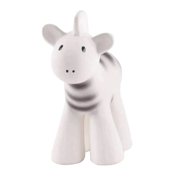 Pacifiers & Teethers - Zebra Organic Natural Rubber Rattle, Teether & Bath Toy