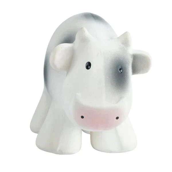Tikiri - Cow Organic Natural Rubber Rattle Teether & Bath Toy