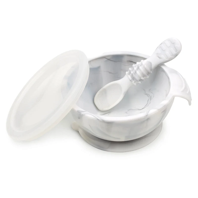 Bumkins - Silicon First Feeding Set w/Lid & Spoon