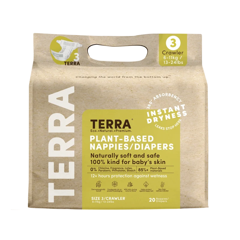 Terra Baby - Size 3 Diapers-Crawler 13-24 lbs. 20pk