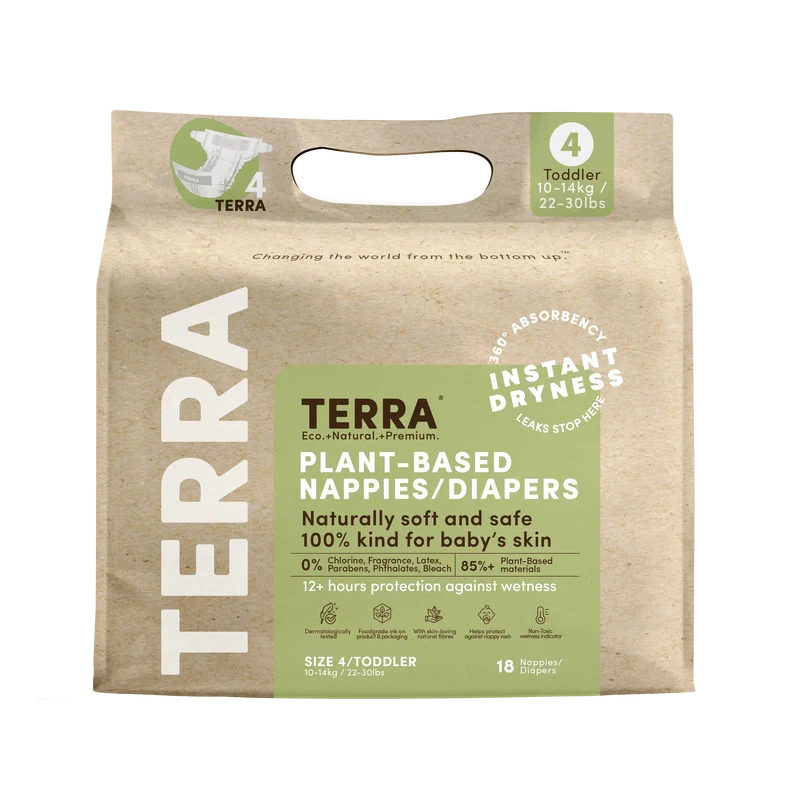 Terra Baby - Size 4 Diapers-Toddler 22-30 lbs. 18pk