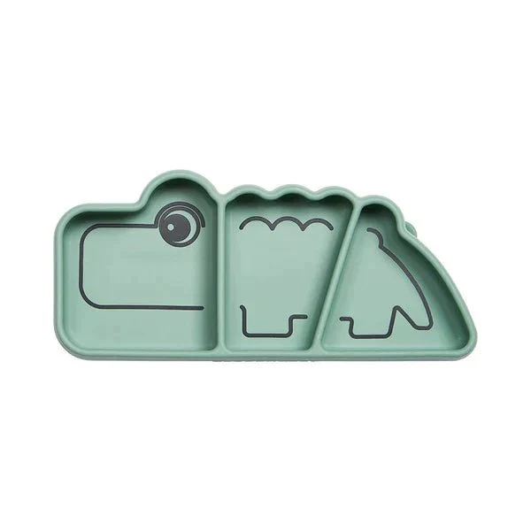 Done By Deer - Silicone Stick & Stay snack plate Croco