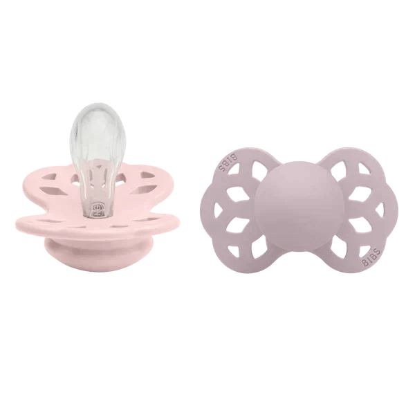 BIBS Infinity Pacifier Silicone Symmetrical Blossom/Dusky Lilac 2 PK