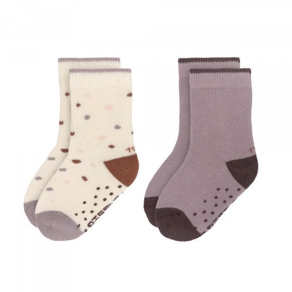 Lassig-4kids - Anti-Slip Socks 2pcs - Tiny Farmer- Lilac